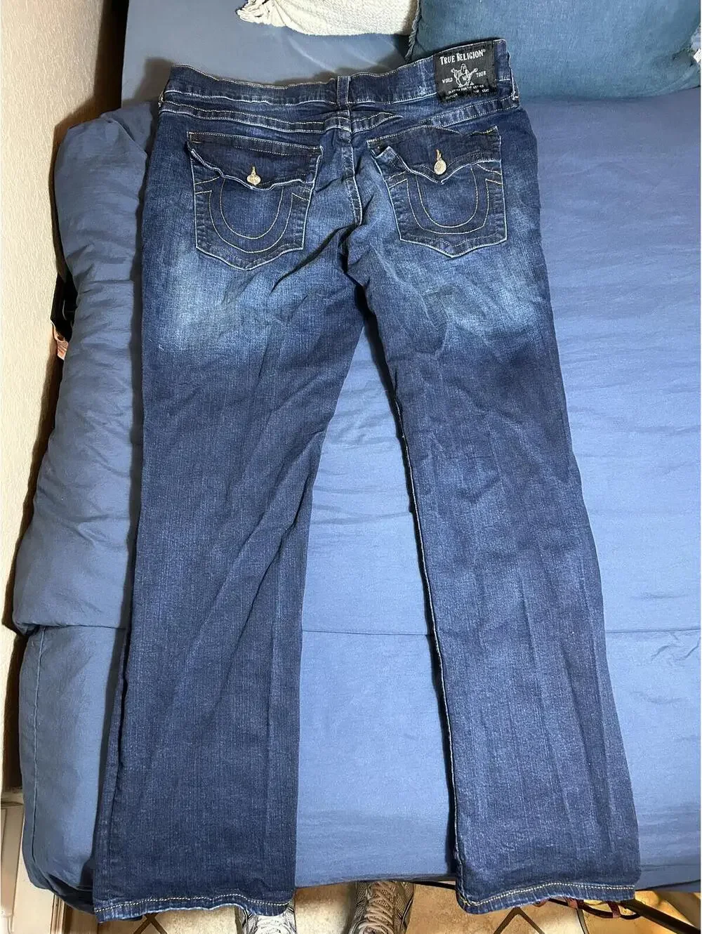 True Religion Men's Dark Wash Bootcut Jeans Size 42